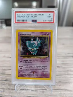 2001 Pokemon Neo Revelation Misdreavus Unlimited Holo #11 PSA 9 Mint - Image 1