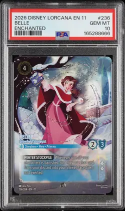 Disney Lorcana Belle Snowfield Strategist Enchanted Winterspell PSA 10 GEM MINT - Image 1