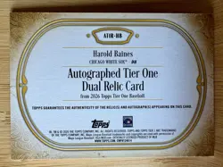 2026 Topps Tier One Harold Baines Dual Jersey Relic Autograph SSP #/87 Auto Card - Image 2