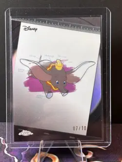 2026 Topps Chrome Disney I&P-4 DUMBO Ink & Paint Insert Card Black Refractor /10 - Image 1