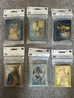 Pokemon Center x Van Gogh Museum Full Set 65 Card Sleeves - including Pikachu - Image 1