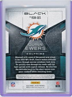 2025 Panini Black Quinn Ewers #RSM-QES Dual Patch RPA Gold 6/10 RC - Image 2