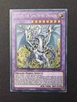 Albion The Sanctifire Dragon CYAC-EN035 Secret Rare 1st Edition YuGiOh Card - Image 1