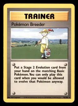 Pokemon Breeder BS Base Set 076/102 Pokemon Card LP - Image 1