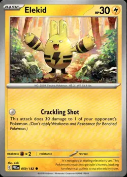 ELEKID 059/182 Pokemon Card Paradox Rift Near Mint - Image 1