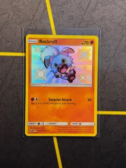 Rockruff SV23/SV94 - Pokemon TCG Hidden Fates Sun & Moon Shiny Rare Card NM - Image 1