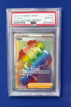 PSA 10 OPAL FULL ART RAINBOW 2020 POKEMON SWORD & SHIELD VIVID VOLTAGE 197 - Image 1