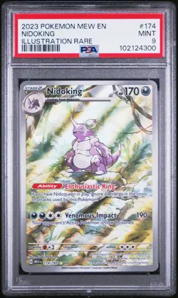 Pokemon 151 ENGLISH - NIDOKING - ILLUSTRATION RARE - 174/165 - PSA 9 - Image 1