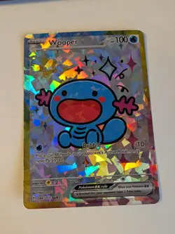 Derpy Pokemon Wooper Special Doujin Holo Art Card - Image 1