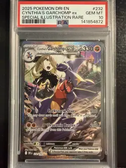 Cynthia's Garchomp ex 232/182 Sv10 Destined Rivals SIR Holo English PSA 10 - Image 1