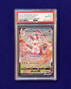 PSA 10 Sylveon VMAX #212 Evolving Skies 2021 Pokemon GEM MINT - Image 1