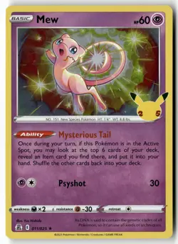MEW 011/025 HOLO RARE CELEBRATIONS POKEMON LP+/NM - Image 1
