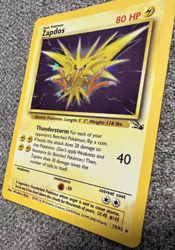 ⚡ Pokemon TCG Fossil - Zapdos Holo Foil - 15/62 - Image 3