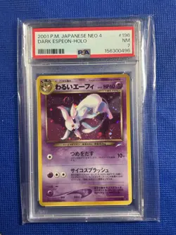 Dark Espeon Holo Neo Destiny 4 2001 #196 Japanese PSA 7** Head Swirl** - Image 1