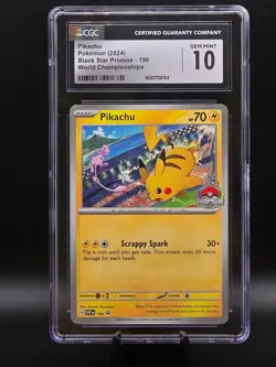 Pokemon TCG | PIKACHU 190 SVP EN-SV BLACK STAR PROMO WORLD CHAMPIONSHIP | GCG 10 - Image 1