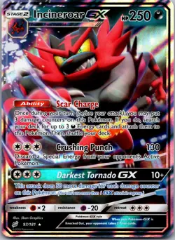 Incineroar GX 97/181 Holo GX Rare Team Up Pokemon Near Mint - Image 1