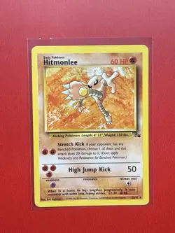 Hitmonlee Fossil 22/62 Non Holo Rare LP Pokemon TCG - Image 1