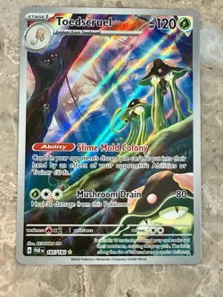 Pokemon TCG Toedscruel 185/182 SV04 Paradox Rift Illustration Rare Holo EN 120HP - Image 1