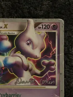 Pokemon Mewtwo LV.X #144 David Cohen Signature,2009 World Championships/ DAMAGED - Image 3