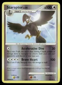 2007 Pokemon Staraptor Holo Rare Diamond & Pearl 16/130 Reverse Holo DMG - Image 1