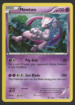 Mewtwo XY100 Black Star Promo Cosmos Holo Pokemon TCG: XY Promos DMG - Image 1