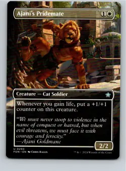 Magic the Gathering Ajani's Pridemate (Borderless) Foundations MTG Free Shipping - Image 1