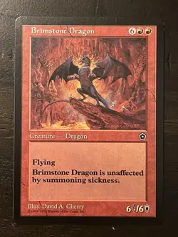 Magic the Gathering ~ MTG ~ 1x Brimstone Dragon ~ PORTAL II ~ Light Play - Image 1