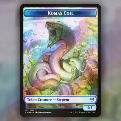 Elf Warrior Koma's Coil Double-Sided Token MTG Foil NM - Image 1
