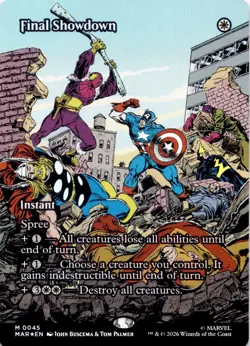 Final Showdown (FOIL + Borderless) 45 Marvel Universe Eternal-Legal MTG NM - Image 1