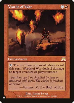 NM - Words of War [LIST - 244/350] The List Reprints - Image 1