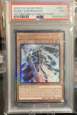 PSA 9 Graded Slab Yu-Gi-Oh! TCG Silent Swordsman 1st Edition Ultimate Rare - Image 1