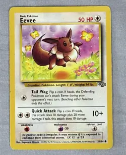 Eevee Jungle 51/64 Regular Unlimited Common 1999 Vintage Pokemon Card TCG - Image 1