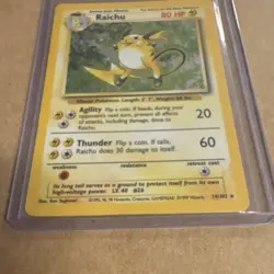 WoTC Pokemon TCG Base Set Raichu 14/102 Holo Rare 80HP English 1999-2000 - Image 2