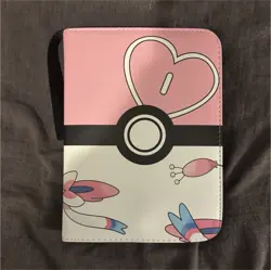 Pokemon Sylveon A5 3-Ring Zipper Faux Leather Binder 448 Card Holders - Image 1