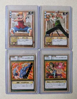 2002 One Piece Carddass Card Game Luffy Pirate Promo G2-01 to G2-04 Not For Sale - Image 1
