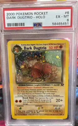 2000 POKEMON Team ROCKET Holo Dark Dugtrio #6 PSA 6 Card - Image 1