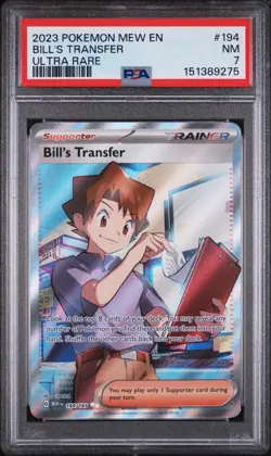 PSA 7 Bill's Transfer 194/165 Sv: Scarlet & Violet 151 Holo - Image 1