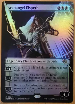 X 1 Archangel Elspeth NM-M Borderless Foil March of the Machine MOM 320 MTG - Image 2