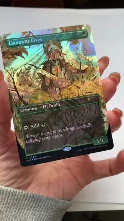 Llanowar Elves HALO FOIL Secret Lair Encyclopedia Of Magic NM 0039 - Image 2