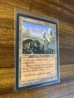 MTG✨GHOST TOWN✨Tempest NM UNCOMMON Bounce Land 1997 Wanerstrand Art - Image 3
