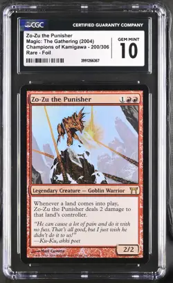 ZO-ZU THE PUNISHER Champions of Kamigawa Foil CGC 10 Gem Mint MTG [Nostalgium] - Image 1
