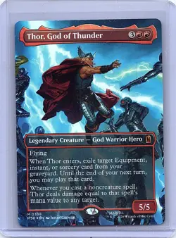 Thor, God of Thunder (Borderless) () Foil M Marvel Super Heroes 338 NM - Image 1