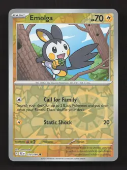 Emolga 029/086 Common Black Bolt Pokemon Near Mint - Image 1