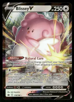 POKEMON BLISSEY V CHILLING REIGN 119/198 HOLO V RARE NM/M - Image 1