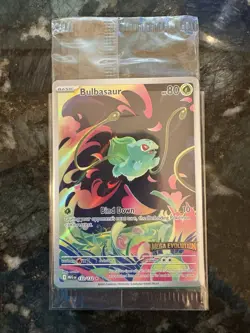 Bulbasaur Pokemon Holo TCG Card with Custom Artwork 133/132 NM Sealed Mega Evo - Image 1