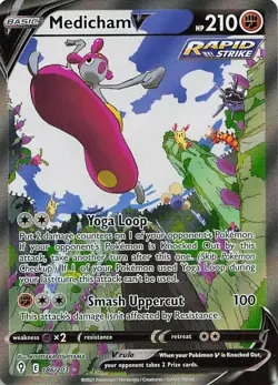 Medicham V 186/203 Ultra Rare Evolving Skies Pokemon Holo Near Mint - Image 1