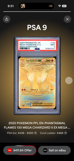 2025 POKEMON PHANTASMAL FLAMES MEGA CHARIZARD X EX PSA 9 - W/ Gold GradedGuard🔥 - Image 2