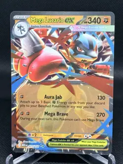 Pokemon TCG Mega Lucario ex 077/132 Double Rare Mega Evolution Holo NM - Image 1