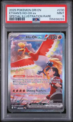 2025 POKEMON DRI EN-DESTINED RIVALS #230 ETHAN'S HO-OH EX PSA 9 - Image 1
