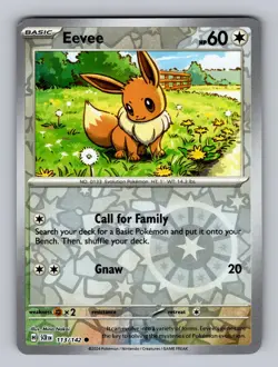 Eevee 113/142 Common Stellar Crown Pokemon Reverse Holo Near Mint - Image 1
